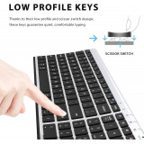 iClever IC-BK10可充電藍牙5.1全尺寸超薄鍵盤 - 銀色 | 連數字鍵盤 | 人體工學設計 | 香港行貨 - 銀色