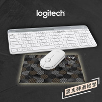 羅技 Logitech K580 白色 + Pebble M350 白色 藍牙鍵盤滑鼠套裝 (送型格黑色滑鼠墊) 英文版 K580M350WHI 香港行貨 - 白色
