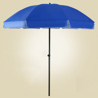 2.4m戶外特大遮陽沙灘傘連底座 - 藍色 | 加密牛津布 | 防水防污加固 