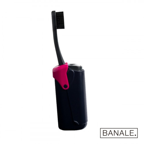 Banale便擕牙膏牙刷（黑/粉紅色）| 外遊必備 | 牙醫認可 | 安全可靠 - 黑/粉紅色