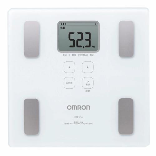 OMRON - HBF-214 體重體脂肪測量器 | 體脂磅 | 內臟脂肪指數 | 香港行貨 - 白色