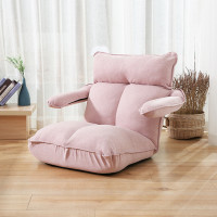 單人懶人扶手歐式榻榻米沙發 - 粉紅色 | 5檔調節 | 柔軟高彈性 | 可拆洗沙發套