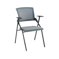會議室摺椅 - 灰色 | 彈力透氣背網 | 學校會議培訓上課椅