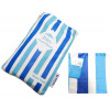 GOMA - SK16B 特大沙灘吸水毛巾 - 藍/白色 |可作沙灘地蓆 | 80 x 160cm