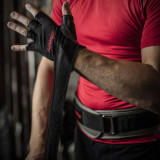 HARBINGER 360012 Pro WristWrap 專業束腕重訓健身手套 - M | 耐磨雙層牛皮革 | 可調式護腕