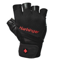 HARBINGER 360029 Pro WristWrap 專業束腕重訓健身手套 - L | 耐磨雙層牛皮革 | 可調式護腕