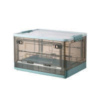 可摺疊透明塑料收納箱子 - 50L小款 | 家居收納 | 整齊有條理 | 前蓋設計