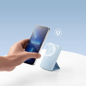 Anker MagGo 磁吸無線充電寶帶支架 - 黑色 | 有線無線兩用 | 迷你輕巧 | Magsafe 強力吸附 - 黑色