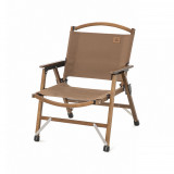 NatureHike 實木戶外摺疊克米特椅 - 櫸木原色咖啡棕 (NH20JJ007) | 可拆卸組裝 | 實木支架 - 櫸木原色 - 咖啡棕