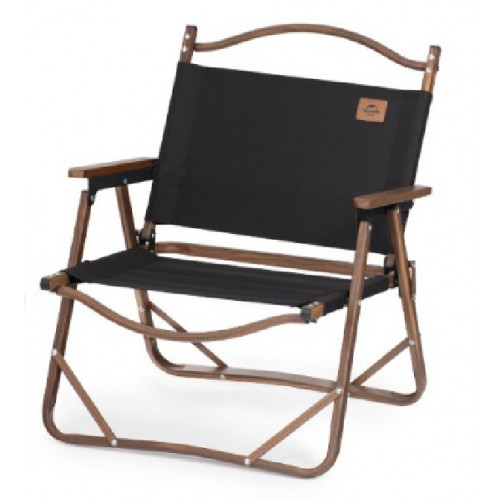 Naturehike MW02戶外加大便攜式質感鋁合金折疊椅 (NH19Y002-D) - 胡桃木黑色| 野外釣魚椅休閒椅