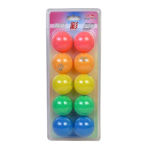 雙魚 DF-V103P-10 V40+ 展翅無星彩色乒乓球 (10個裝)