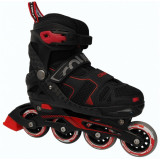 美洲獅 MZS787 火烈鳥滾軸溜冰鞋 - 黑紅色中碼(34-37) | 尺寸可調 | 高彈力滾輪