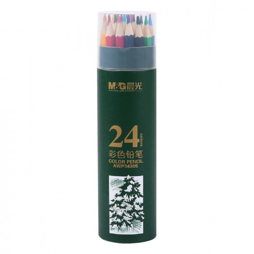 M&G 晨光文具 - 木顏色筆 (彩色杆) 24色