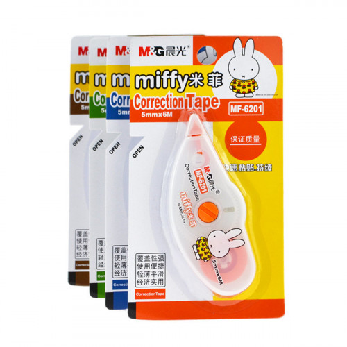 M&G 晨光文具 - Miffy 5mmx6m塗改帶(12件裝)顏色隨機