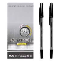 M&G 晨光文具 - 0.7mm拔蓋式原子筆 - 黑色(40支裝) - 黑色
