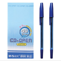 M&G 晨光文具 - 0.7mm拔蓋式原子筆 - 紅色(40支裝) - 藍色