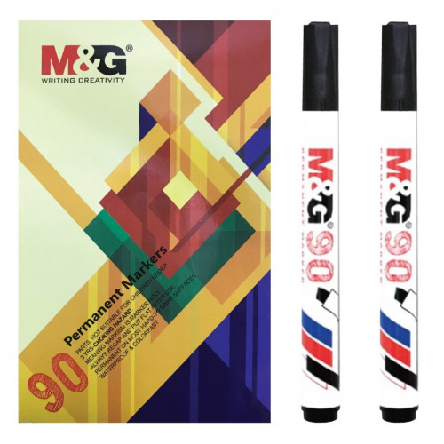 M&G 晨光文具 - 方頭箱頭筆 - 黑(12支裝) - 黑色