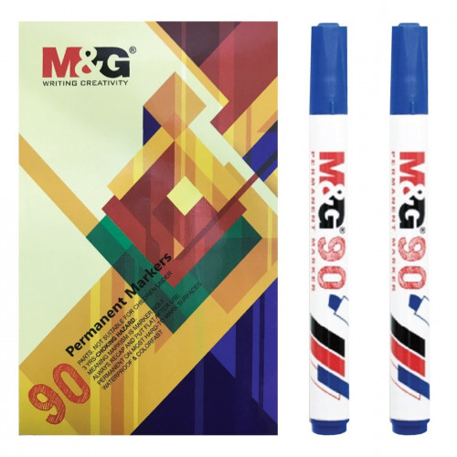 M&G 晨光文具 - 方頭箱頭筆 - 藍(12支裝) - 藍色