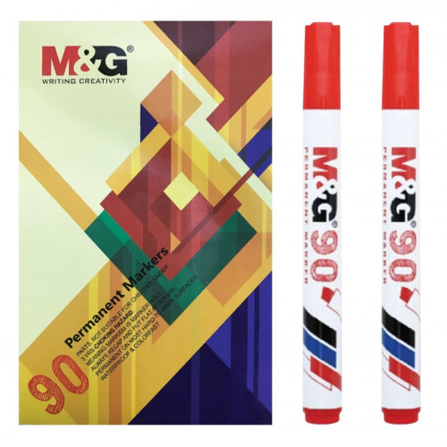 M&G 晨光文具 - 方頭箱頭筆 - 紅(12支裝) - 紅色