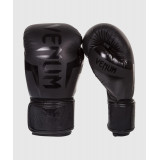 Venum ELITE 成人拳套 - 黑色 10oz | 高級半皮革 | 強化掌部保護