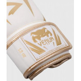 Venum ELITE 成人拳套 - 白配金色 14oz | 高級半皮革 | 強化掌部保護
