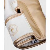 Venum ELITE 成人拳套 - 白配金色 12oz | 高級半皮革 | 強化掌部保護