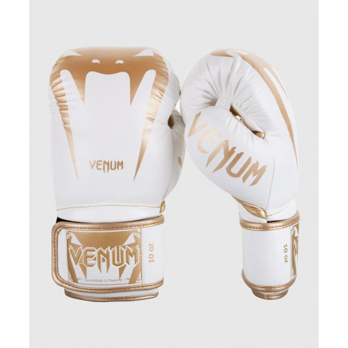Venum GIANT3.0 納帕皮革成人拳套 - 白配金色 12oz | 高級皮革 | 舒適保護