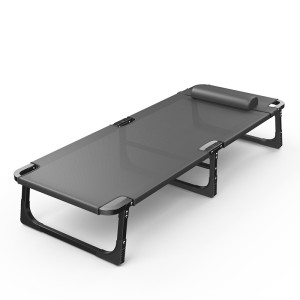 簡易免安裝摺疊床 - 黑色 | 三步收納 | 加韌床面 | 防滑腳墊