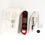 FINEMOLD 專業檢測食物溫度計 | 焗爐用溫度計 | 慢煮用 | 舒適手握手感 | 多重功能 | 長探針手免受熱 - 紅色