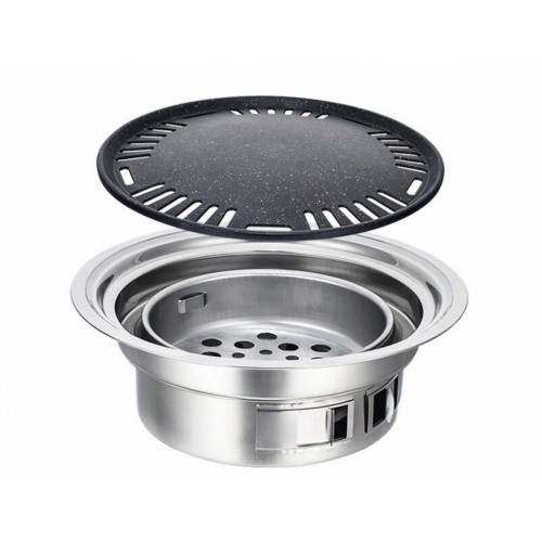 韓式圓形不銹鋼燒烤爐 - 大款 | 煮食爐燒烤爐兩用 | 韓燒火鍋