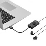 Orico SC2可調音量USB音效卡 | 免驅動裝置 | 支援兩副耳機同時連接 | TRS/TRRS 聲卡