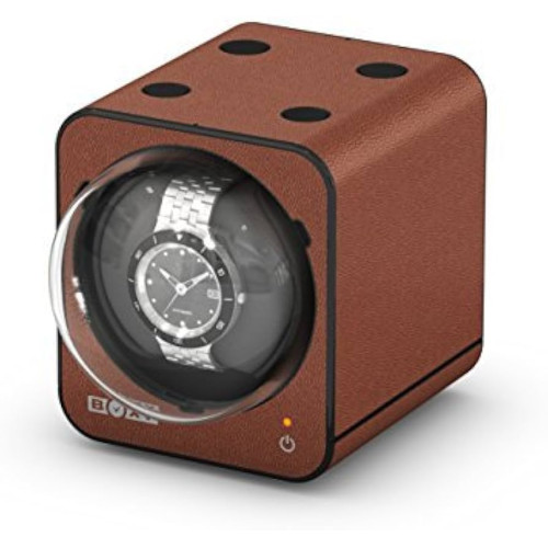 台灣 BOXY Fancy BRICK 單錶位手錶自動上鍊錶盒 - 皮革棕色 | 搖錶器 | 專利DIY堆疊設計 | 15種轉速設定 | 觸控開關 | 台灣製造 - 香港代理一年保用