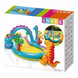 INTEX 57135NP/EP 恐龍樂園充氣戲水池 | 迷你水滑梯 | 內置噴水裝置 | 2歲以上小童適用