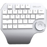 DELUX T11 單手設計用快捷鍵盤 - 白色 | 自定義快捷鍵 | 智能旋鈕 | 調節筆觸