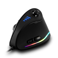 ZELOTES C18 RGB人體工學垂直搖桿滑鼠 | 遊戲鼠標 | 編程RBG | 跑馬燈 | 有線直立光電鼠標