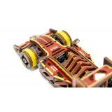 波蘭 WOODEN CITY DIY木制機F1賽車動力模型 - 彩色限量版 | 巧妙木榫組裝 | 齒輪驅動動力模型 | 波蘭製造