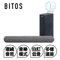 Bitos Sora 2.1 無線長條型藍牙喇叭 | 連超底音喇叭 | Sound Bar  | 藍牙/OPT/AUX/USB/RCA輸入 | 可調Bass/高音/EQ | 香港行貨