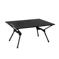 Blackdog 鋁合金板升降折疊桌 (BD-ZZ003) | 輕量化鋁合金板 | 堅固不易變形 |黑色露營桌