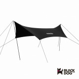 Blackdog TM004 抗光黑膠六角形弧邊天幕 - 黑膠款夜幕黑 | 附天幕桿 | 可容納5-8人