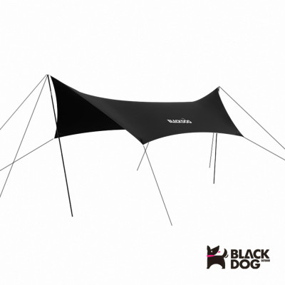 Blackdog BD-TM004 抗光黑膠六角形弧邊天幕 - 黑膠款夜幕黑