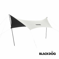 Blackdog BD-TM004 抗光黑膠六角形弧邊天幕 - 黑膠款米白色 | 附天幕桿 | 可容納5-8人