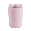 EQURA 帶茶隔隨行咖啡杯 - 280ml粉紅色 | 不銹鋼大容量保溫水杯 | 送吸管