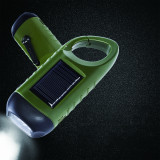 Goofy戶外求生充電電源電筒 - 橄欖綠 | 手搖發電 | 太陽能充電 | 應急USB充電