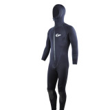 Yonsub 5MM 黑色連體帶帽保暖潛水衣 - 男裝XL碼