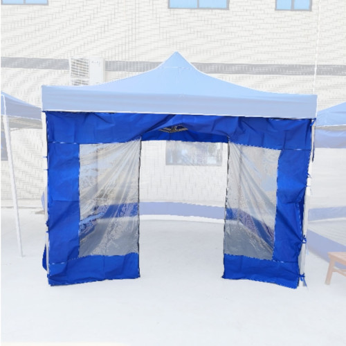 戶外活動展覽帳篷四面圍布專用配件 (三面實色+透明門簾) - 3x3米