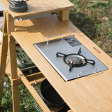 Naturehike 戶外便攜原木廚架料理台 (NH21JU006) | 搭配置物架 | 為雙頭爐具設計