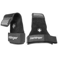 HARBINGER 361354 健身硬拉皮革護掌助力帶 - M | 結合手套/拉力帶功能 | 無軟墊分散受壓