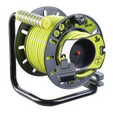Masterplug PRO-XT 1位13A插座25+3米反向電線收納拖轆 | IP54 防濺水插座 | 內置電線整理器 | 香港行貨