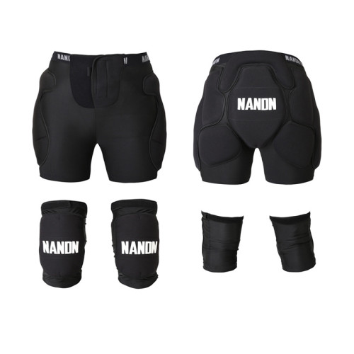 NANDN 滑雪護臀護膝護具套裝 - 黑色L碼 | 溜冰護具 | 極限運動保護