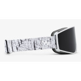 NANDN NG11柱面大視野雙層防霧滑雪鏡 - 白框黑片 | 可同時配戴眼鏡 | 可快速換鏡片